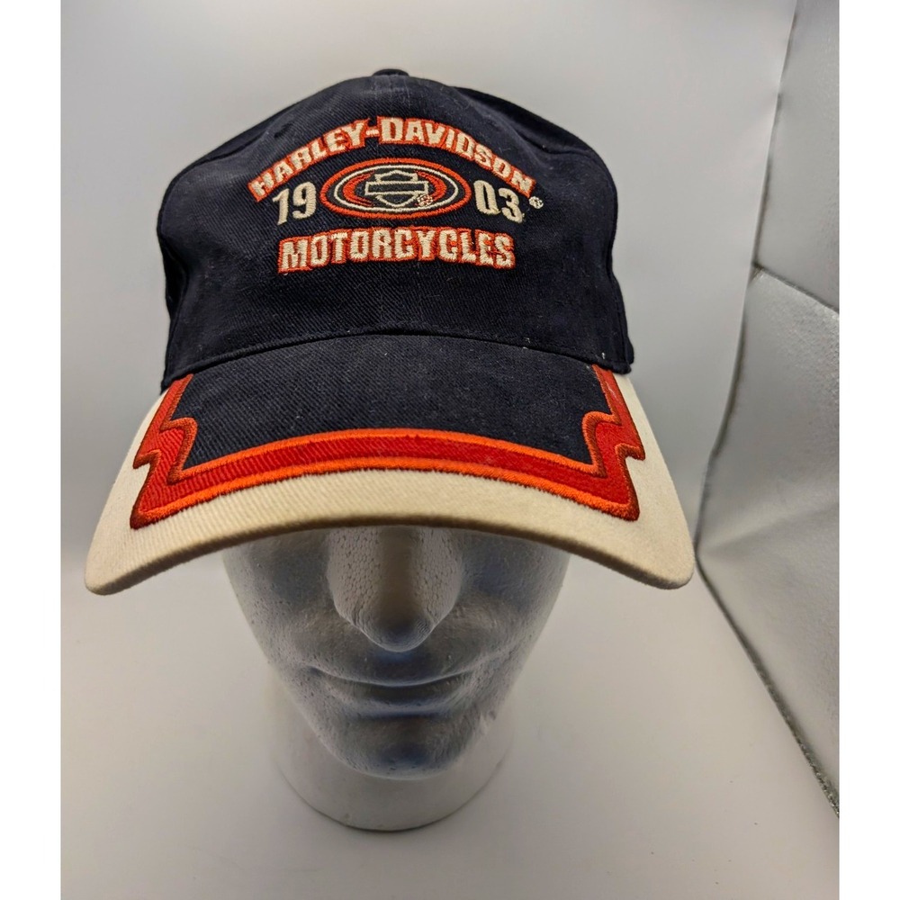 Harley-Davidson 1903 Black Baseball Cap Hat Size M 100% Cotton (A)